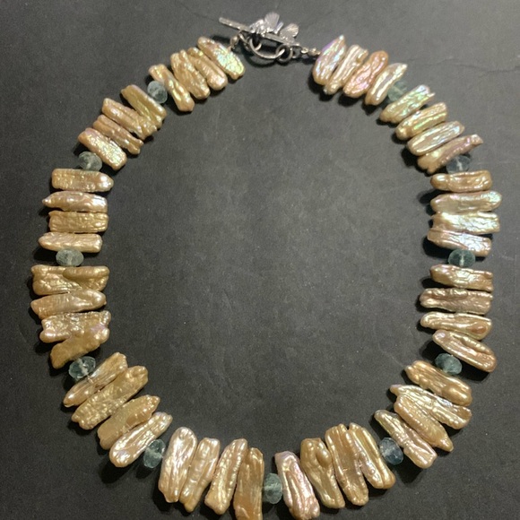 STUNNING!! Natural Ocean Opulent Sticks /w Sterling silver Butterfly Toggle